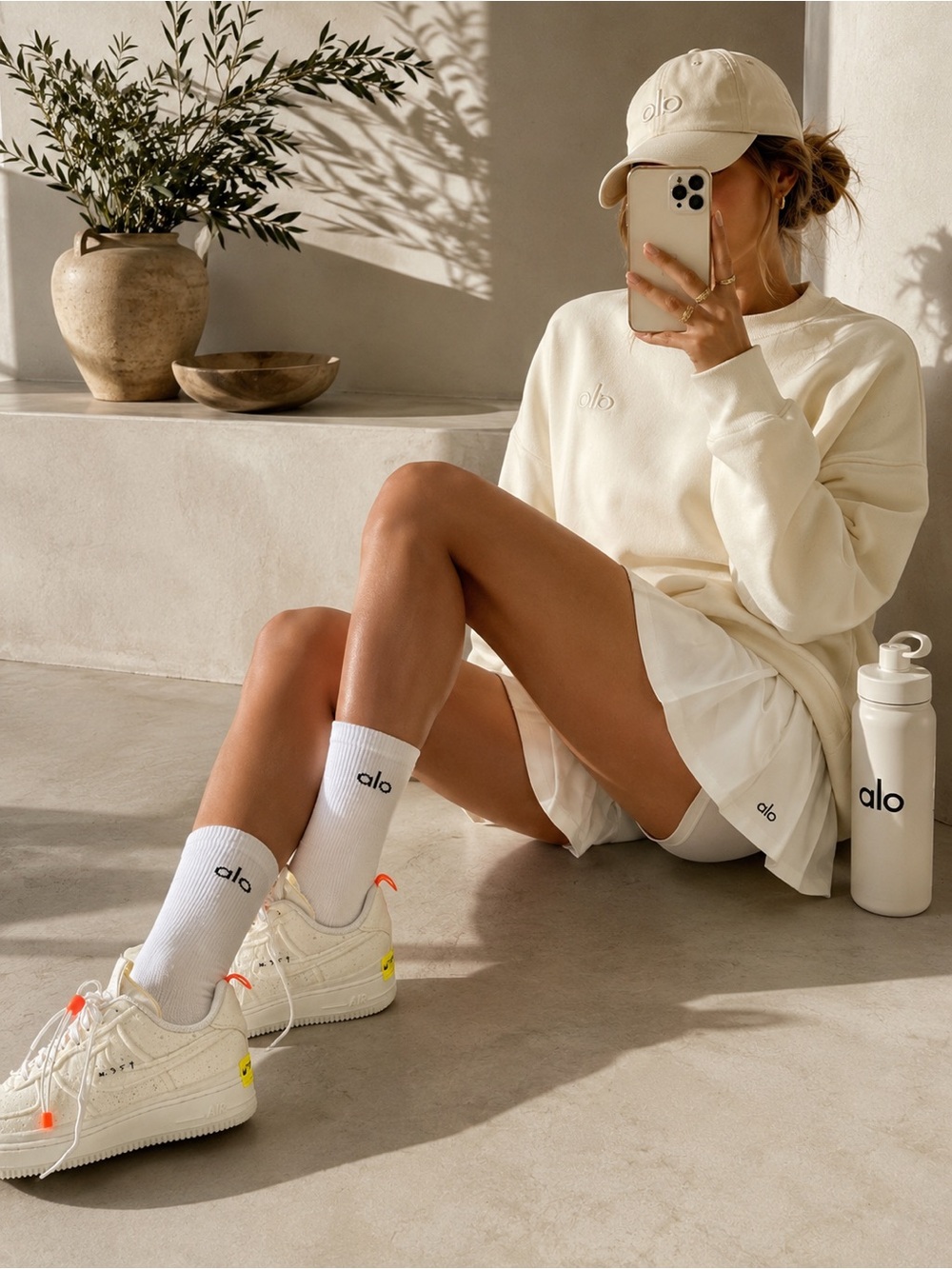 Nike Women's Off-White/Yellow Athletic Sneakers